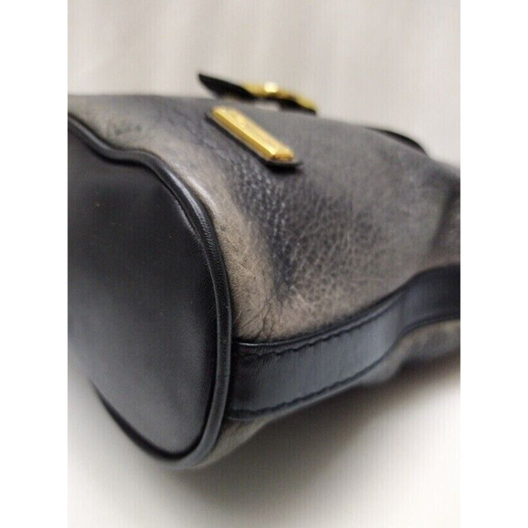 HCL Black Gray Leather Buckle Flap Crossbody Bag - VTG Made in Germany - Picture 9 of 14